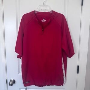 Holloway 1/4 Zip Pullover/Windbreaker, Lightweight, SS, Red/White, XL, EUC